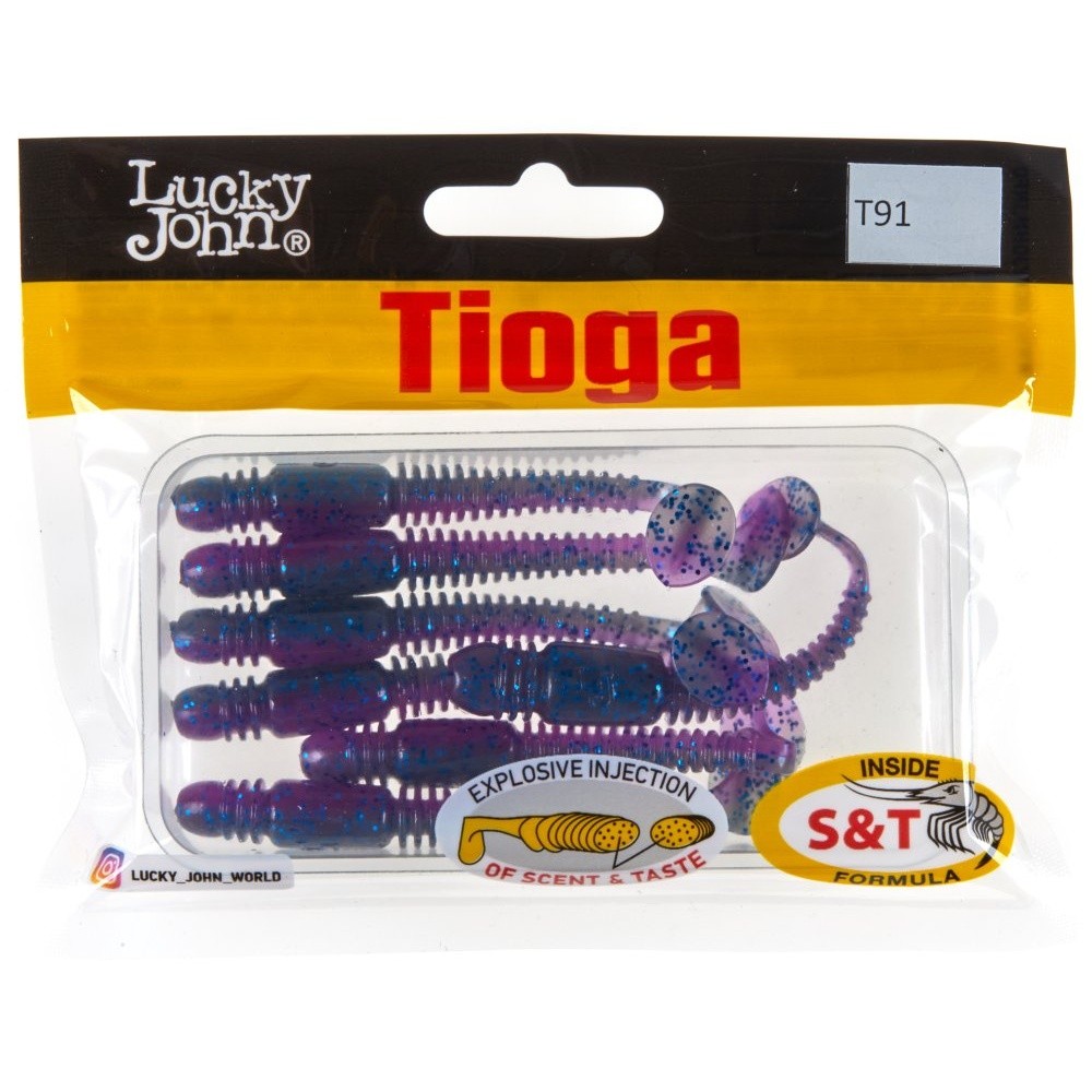 Силиконовая приманка Lucky John Tioga 2.9in 74 мм 7 шт T91 Pro Series  140103-T91 — крупный план
	                                    2