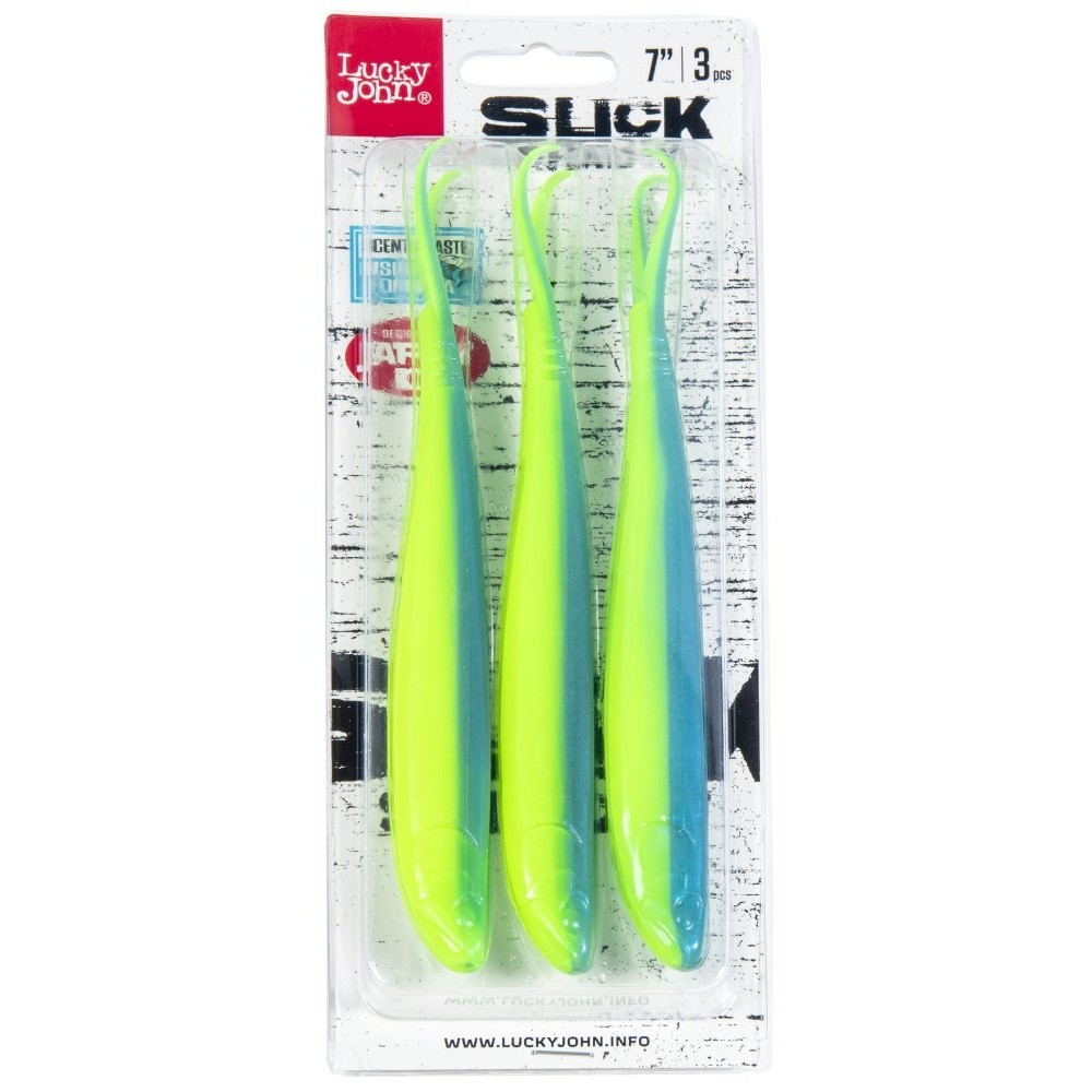 Силиконовая приманка Lucky John Slick Shad-V 7.0in 178 мм 3 шт T57 3D Series  140424-T57 — крупный план
	                                    2
