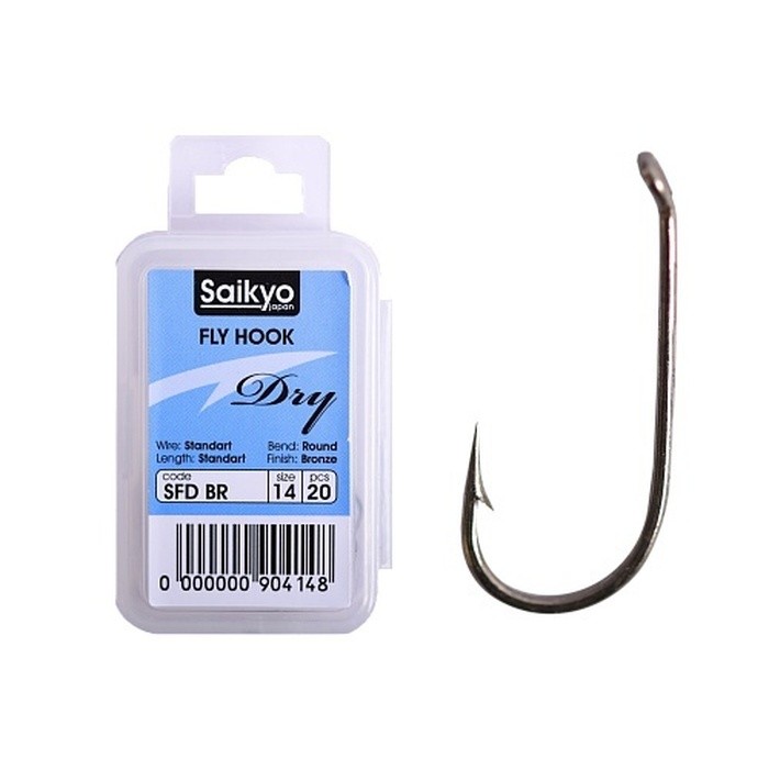 Крючок Одинарный Saikyo KH-71451 Dry Fly №14 20 шт BR   71451SFDBR14-20 — характеристики,  особенности конструкции