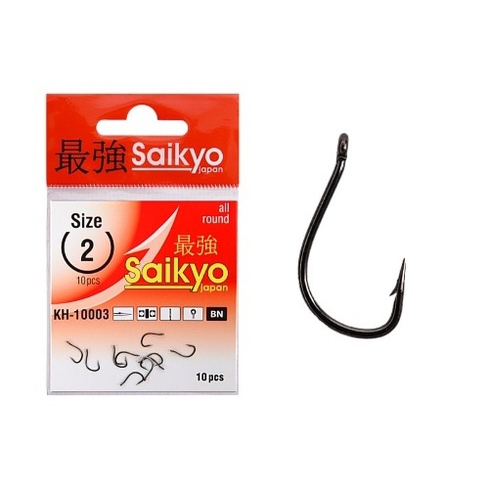 Крючок Одинарный Saikyo KH-10003 Tanago №2 10 шт BN   KH-10003BN2-10 — характеристики,  особенности конструкции