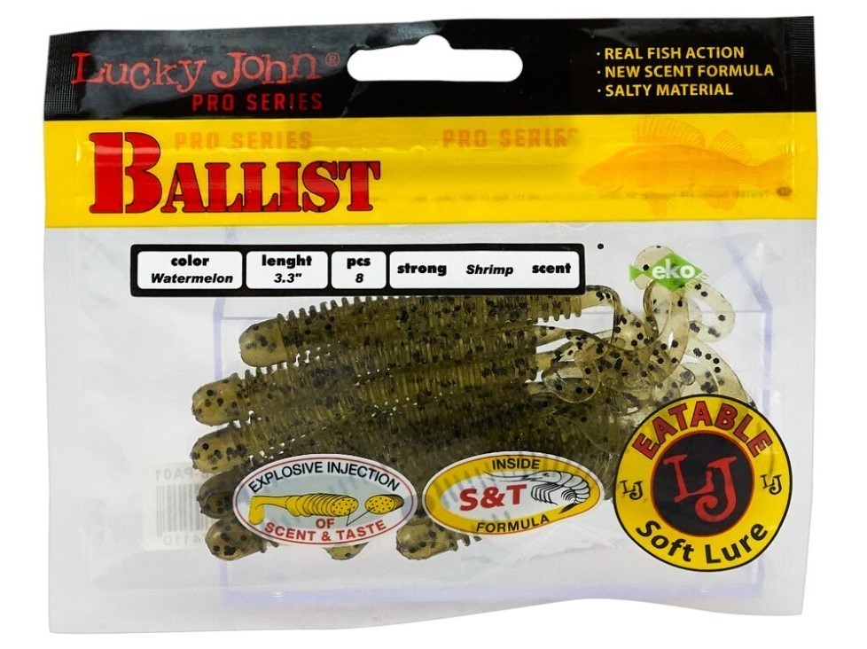 Силиконовая приманка Lucky John Ballist 3.3in 84 мм 8 шт PA01 Pro Series  140128-PA01 — крупный план
	                                    2