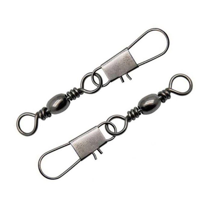 Вертлюг с застежкой Lucky John Barrel And Interlock №007 7 шт Black Pro Series  LJP5103-007 — крупный план
	                                    1