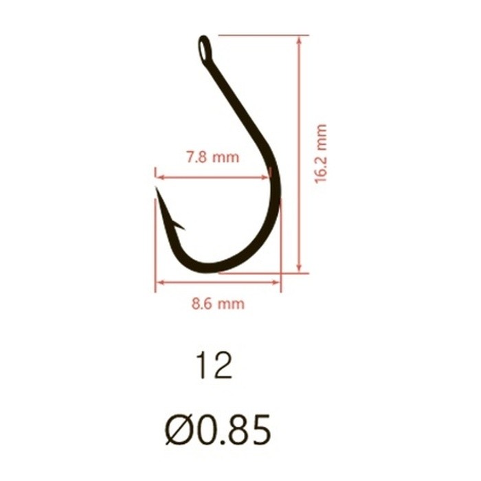 Крючок Одинарный Saikyo KH-10008 Idumezina №12 10 шт BN   KH-10008BN12-10 — крупный план
	                                    2
