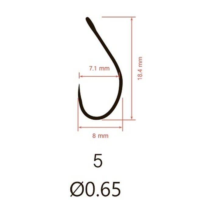 Крючок Одинарный Saikyo KH-10096 Barbless №5 10 шт BN   KH-10096BN5-10 — крупный план
	                                    2