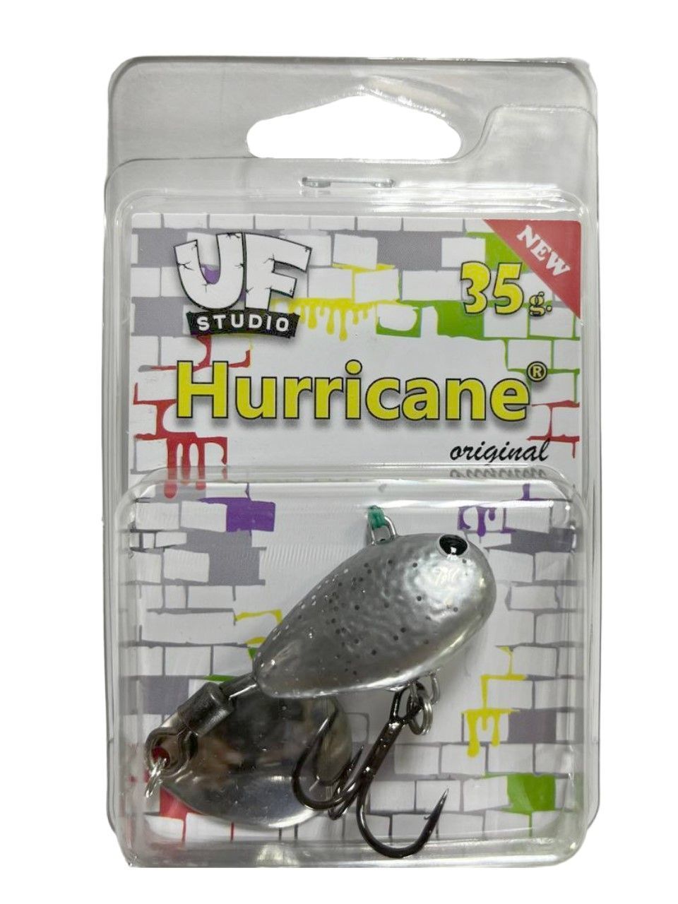 Тейл-спиннер UF Studio Hurricane 35 35 гр 85 мм Silver glitter   H35Sg — крупный план
	                                    1