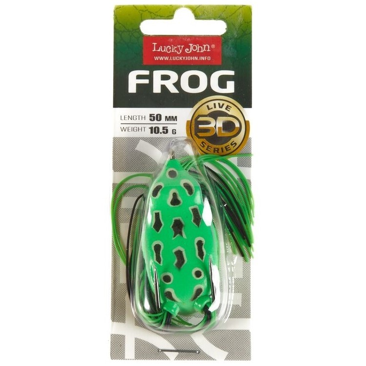 Силиконовая приманка Lucky John Frog 2.0in 50 мм 1 шт 003 3D Series  140400-003 — крупный план
	                                    2
