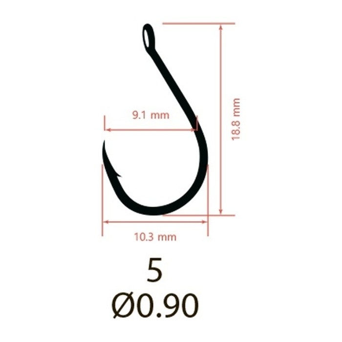 Крючок Одинарный Saikyo KH-10026 Chinu Ring №5 10 шт BN   KH-10026BN5-10 — крупный план
	                                    2