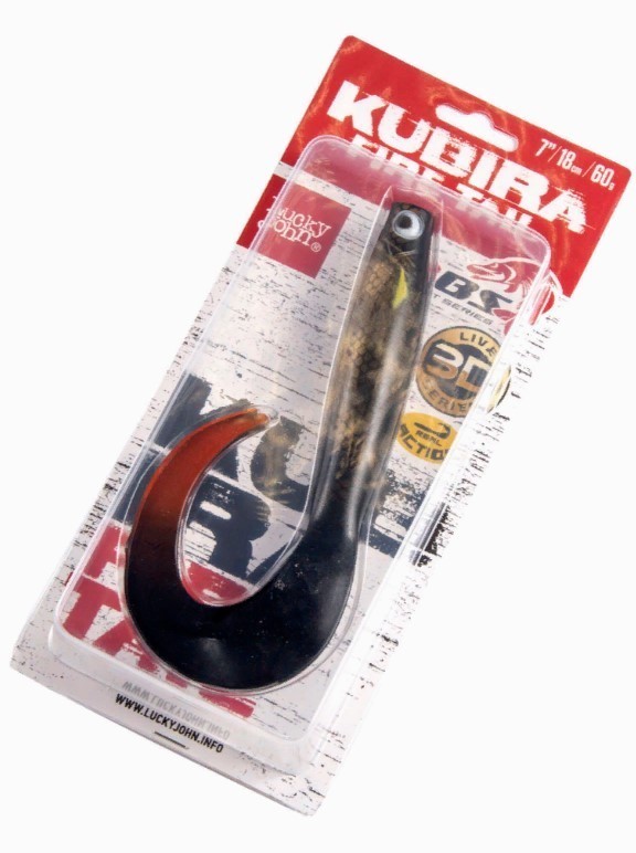 Силиконовая приманка Lucky John Kubira Fire Tail 7.0in 180 мм 1 шт PG38 3D BBS Series  140436-PG38 — крупный план
	                                    2