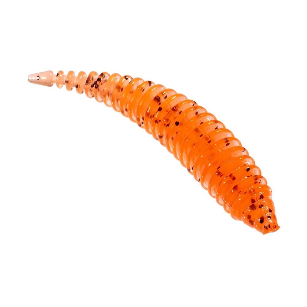 Силиконовая приманка ZUB Maggot Slim 50 мм 10 шт 250 морковный с блестками   LVQ011 — крупный план
	                                    1