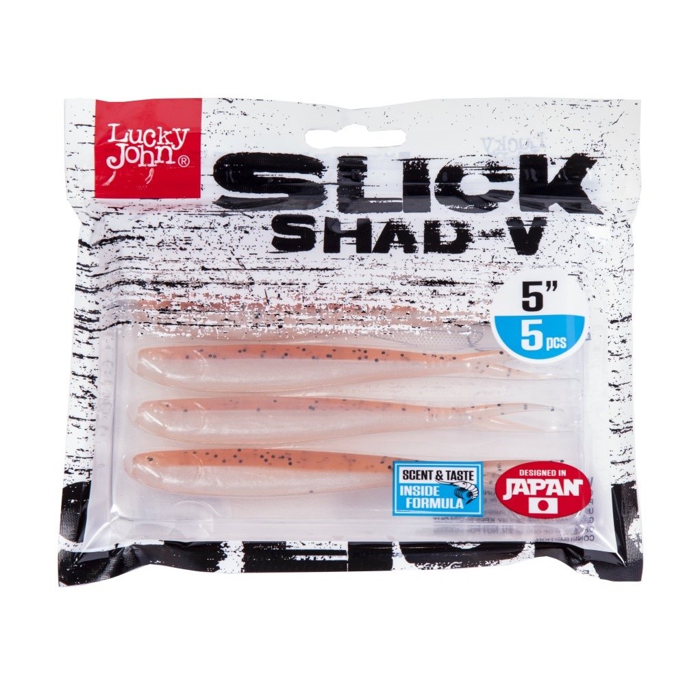Силиконовая приманка Lucky John Slick Shad-V 5.0in 127 мм 5 шт Z21 3D Series  140423-Z21 — крупный план
	                                    2