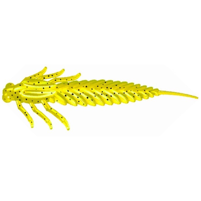 Силиконовая приманка ZUB Larva 4 100 мм 4 шт 310 Желтый с блестками   LRZ024 — характеристики,  особенности конструкции