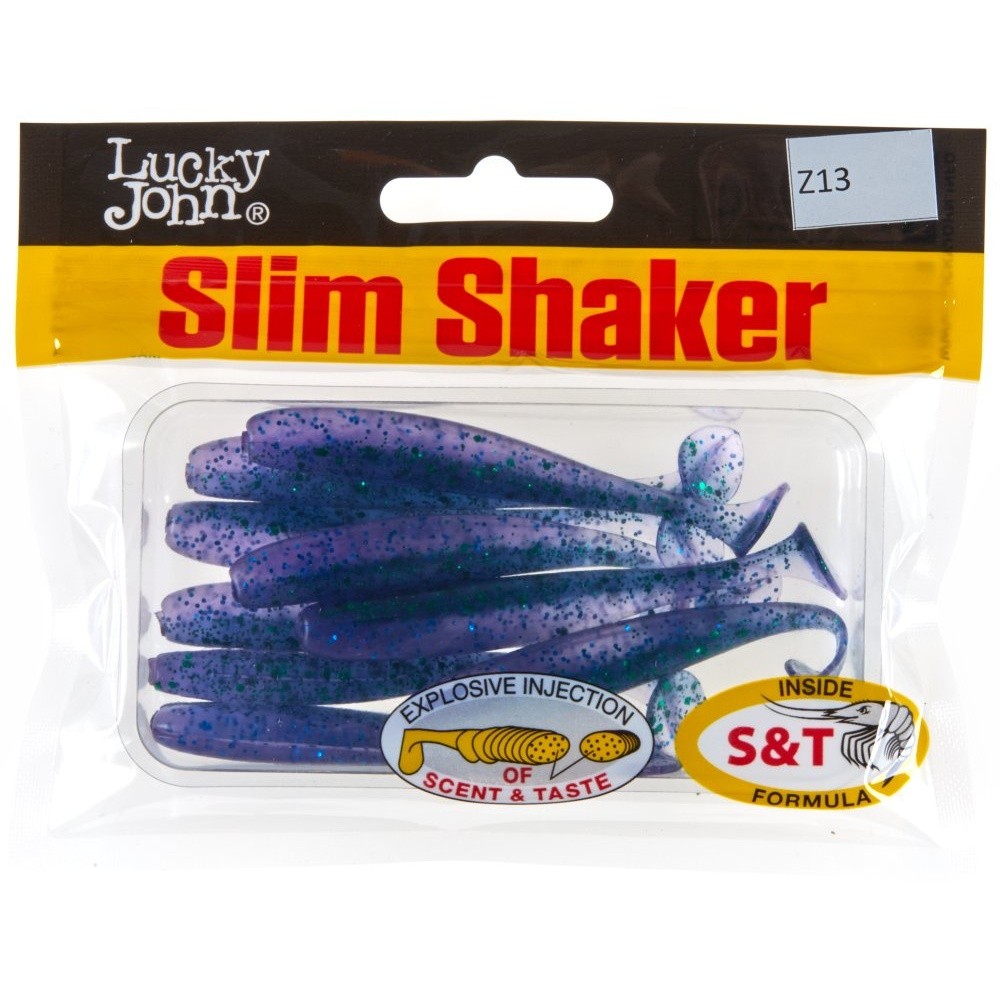 Силиконовая приманка Lucky John Slim Shaker 3in 76 мм 9 шт Z13 Pro Series  140182-Z13 — крупный план
	                                    2