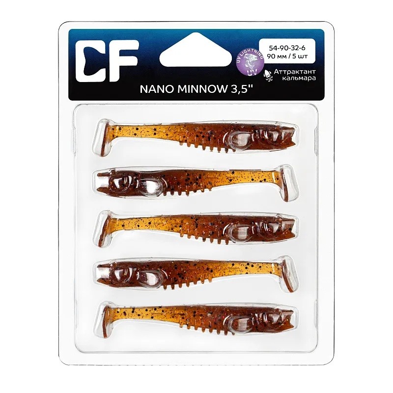 Силиконовая приманка CF Company Nano Minnow 3.5 90 мм 5 шт 32   54-90-32-6 — крупный план
	                                    1