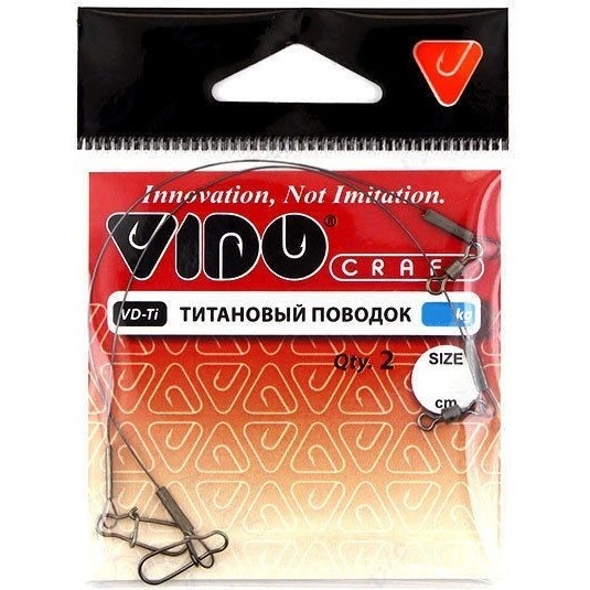 Поводок Vido Craft VD-TI 25 см 15 кг  0,4 мм  2 шт Титановый  VD-Ti-040-15-25 — характеристики,  особенности конструкции