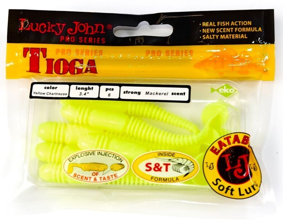 Силиконовая приманка Lucky John Tioga 3.4in 86 мм 6 шт S88 Pro Series  140127-S88 — крупный план
	                                    2