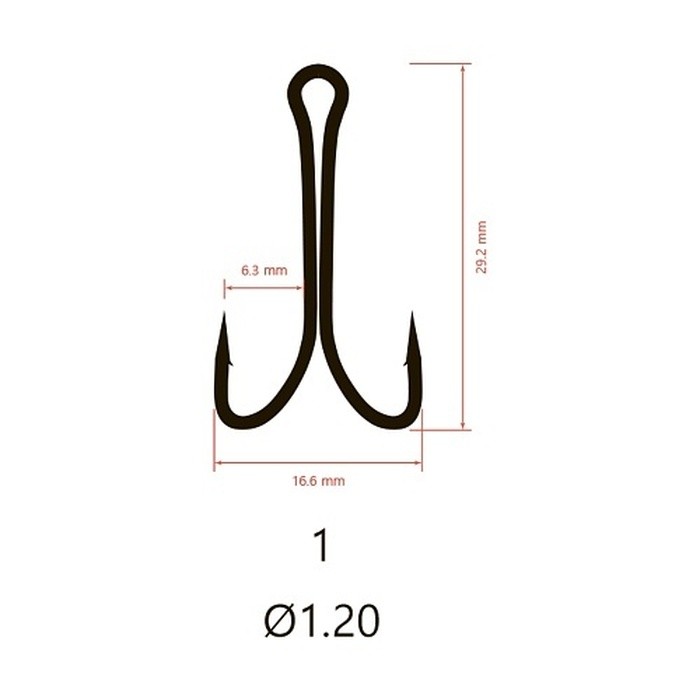 Крючок Двойной Saikyo  KH-11041 Normal Shank №1 100 шт BN   KH-11041-1-100 — крупный план
	                                    2