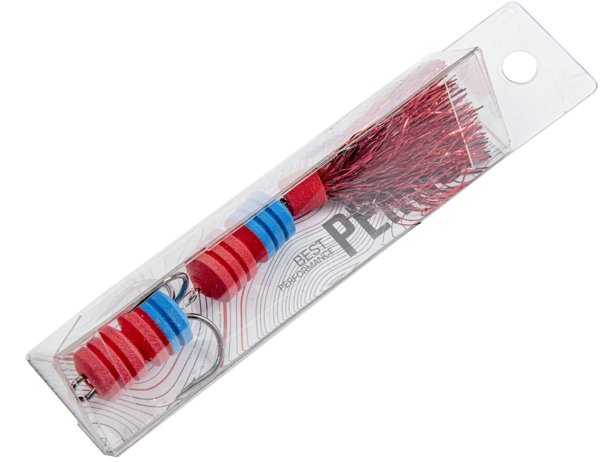 Мандула Lucky John Pennon Barbellworm 80 мм 1 шт Красный/синий  FB3008465 — крупный план
	                                    1