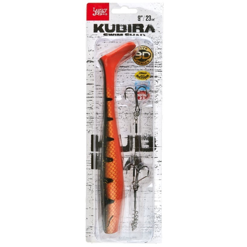 Силиконовая приманка Lucky John Kubira Swim Shad 9.0in 230 мм 1 шт PG22 3D BBS Series + Stinger L  140433SET-PG22 — крупный план
	                                    1