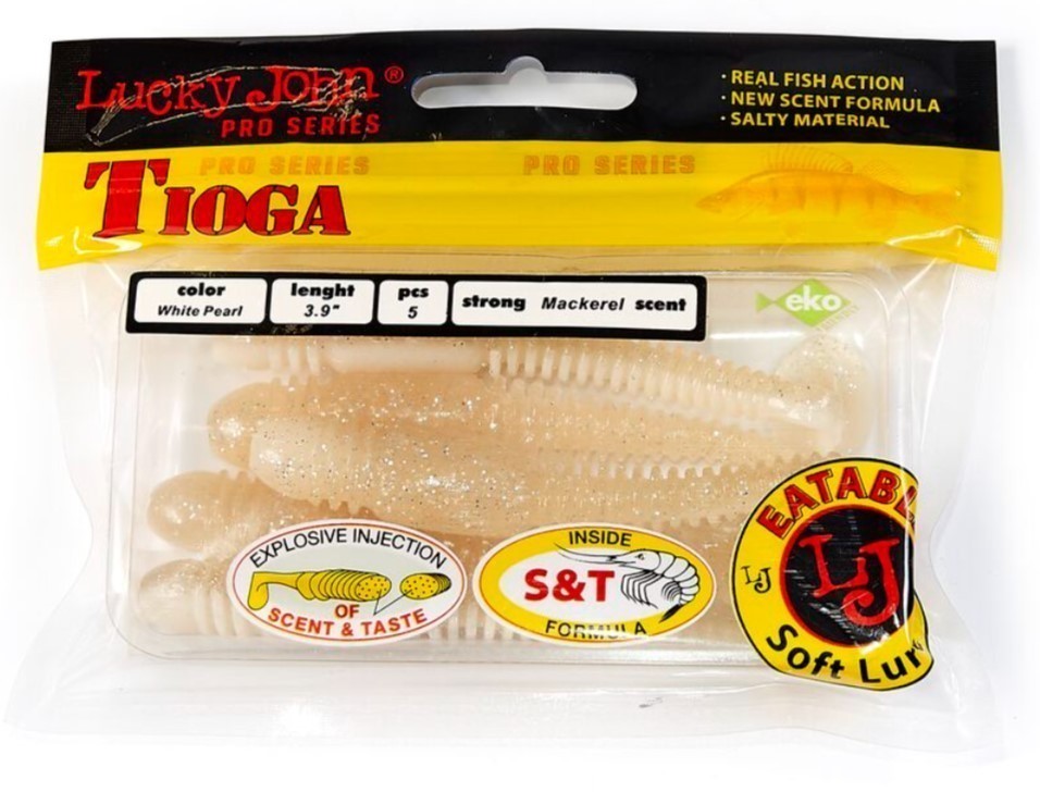Силиконовая приманка Lucky John Tioga 3.9in 100 мм 5 шт T47 Pro Series  140104-T47 — крупный план
	                                    2