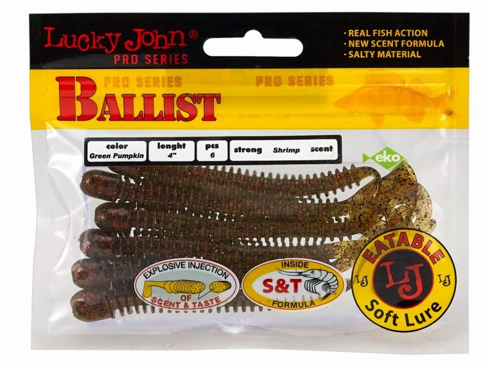 Силиконовая приманка Lucky John Ballist 4.0in 102 мм 6 шт PA03 Pro Series  140129-PA03 — крупный план
	                                    2