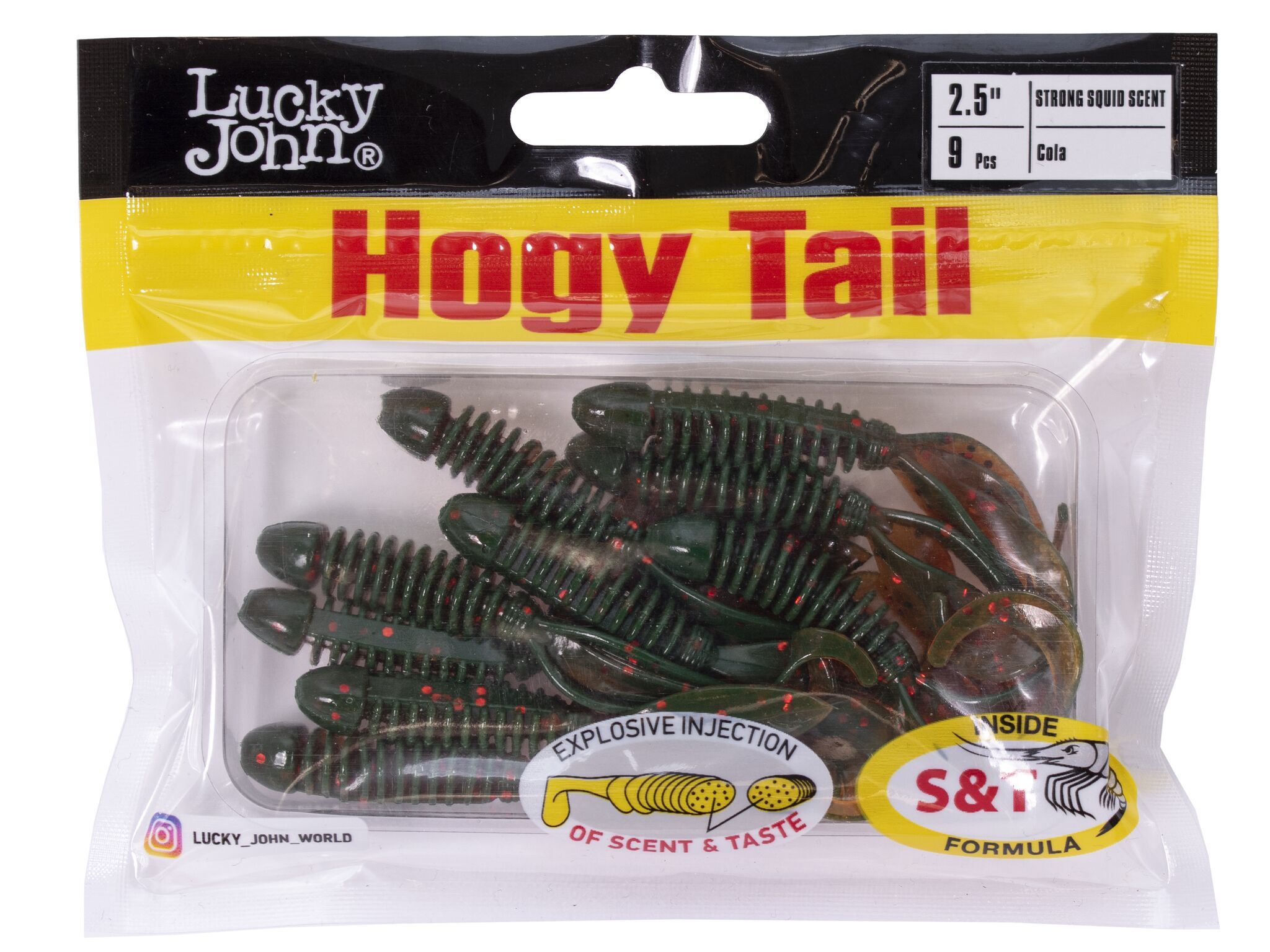 Силиконовая приманка Lucky John Hogy Tail 2.5in 63 мм 9 шт PA16 Pro Series  140217-PA16 — крупный план
	                                    1