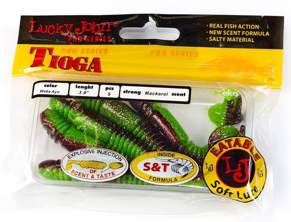 Силиконовая приманка Lucky John Tioga 3.9in 100 мм 5 шт T44 Pro Series  140104-T44 — крупный план
	                                    2