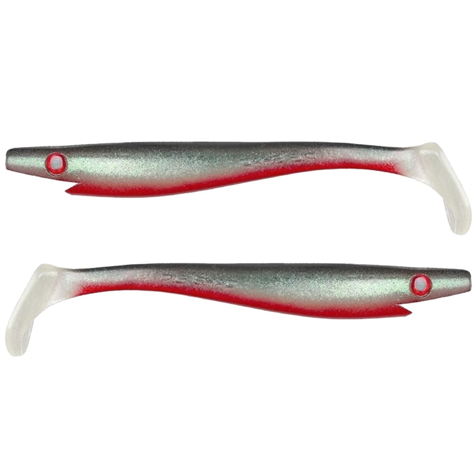 Силиконовая приманка Strike Pro Pig Shad Jr 230 мм 2 шт Red Ghost Turkos holo   SP-172C#SP18 — характеристики,  особенности конструкции