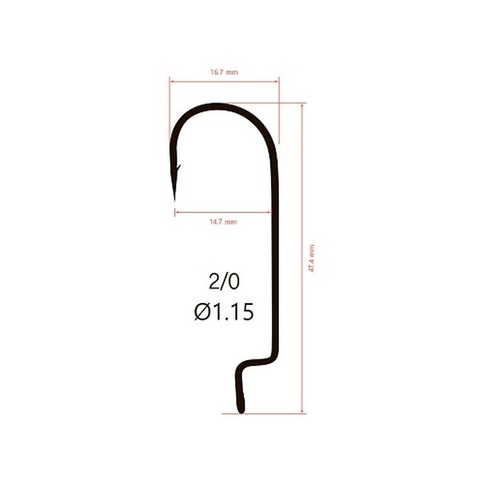 Крючок Офсетный Saikyo BS-2314 №2/0 10 шт BN   BS-2314BN2/0-10 — крупный план
	                                    2