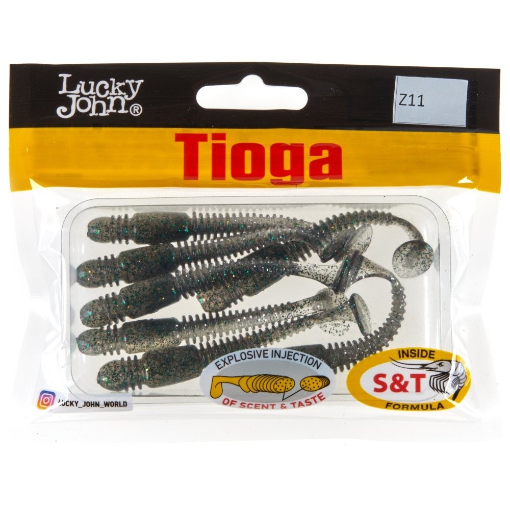 Силиконовая приманка Lucky John Tioga 2.9in 74 мм 7 шт Z11 Pro Series  140103-Z11 — крупный план
	                                    2