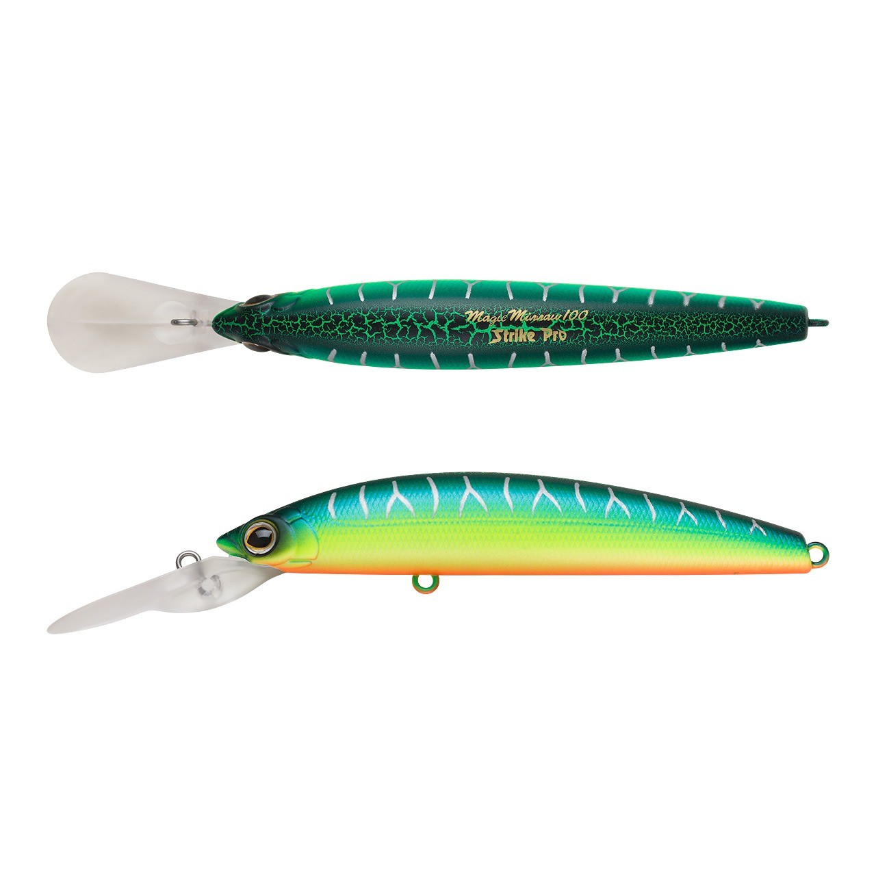 Воблер Strike Pro Magic Minnow 100 A223S-RP Pearl Mat Tiger 13,5 гр   EG-068B#A223S-RP — характеристики,  особенности конструкции