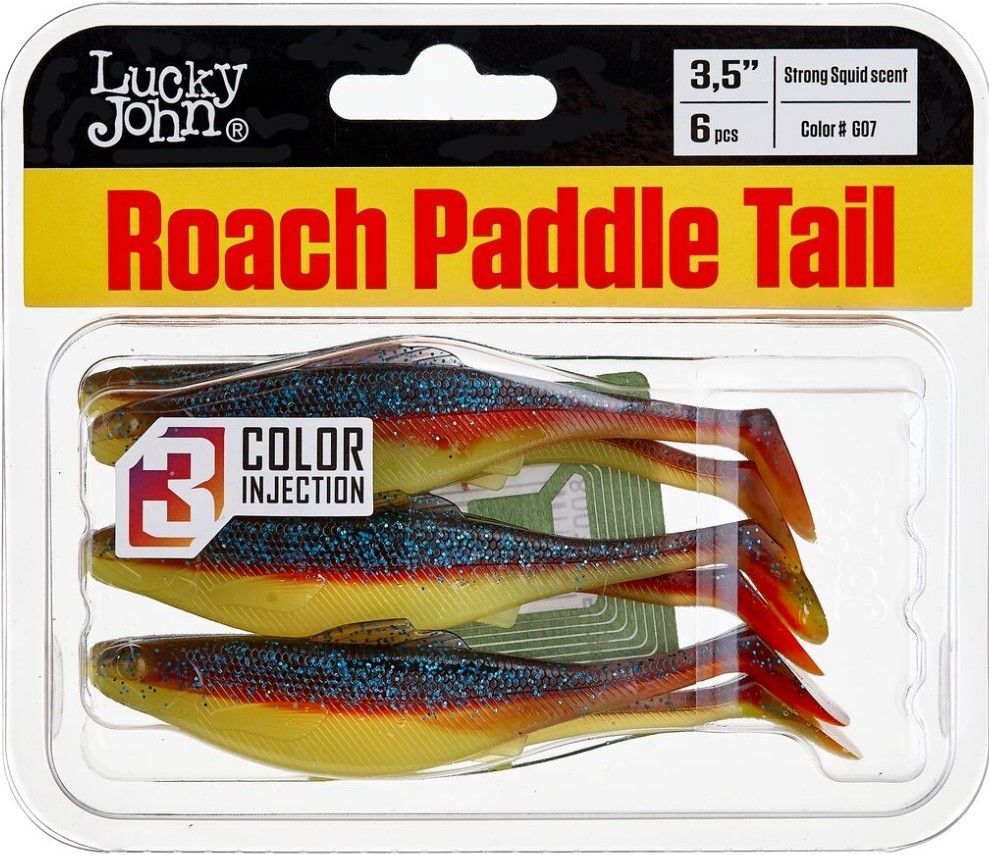 Силиконовая приманка Lucky John Roach Paddle Tail 3.5in 89 мм 6 шт G07 Pro Series  140180-G07 — крупный план
	                                    2