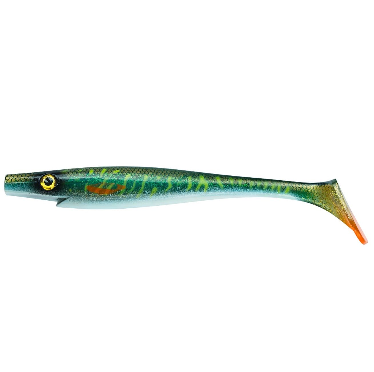 Силиконовая приманка Strike Pro Giant Pig Shad 260 мм 1 шт Green Motoroil Pike UV   SP-172B#MN3 — характеристики,
	                                    особенности конструкции
