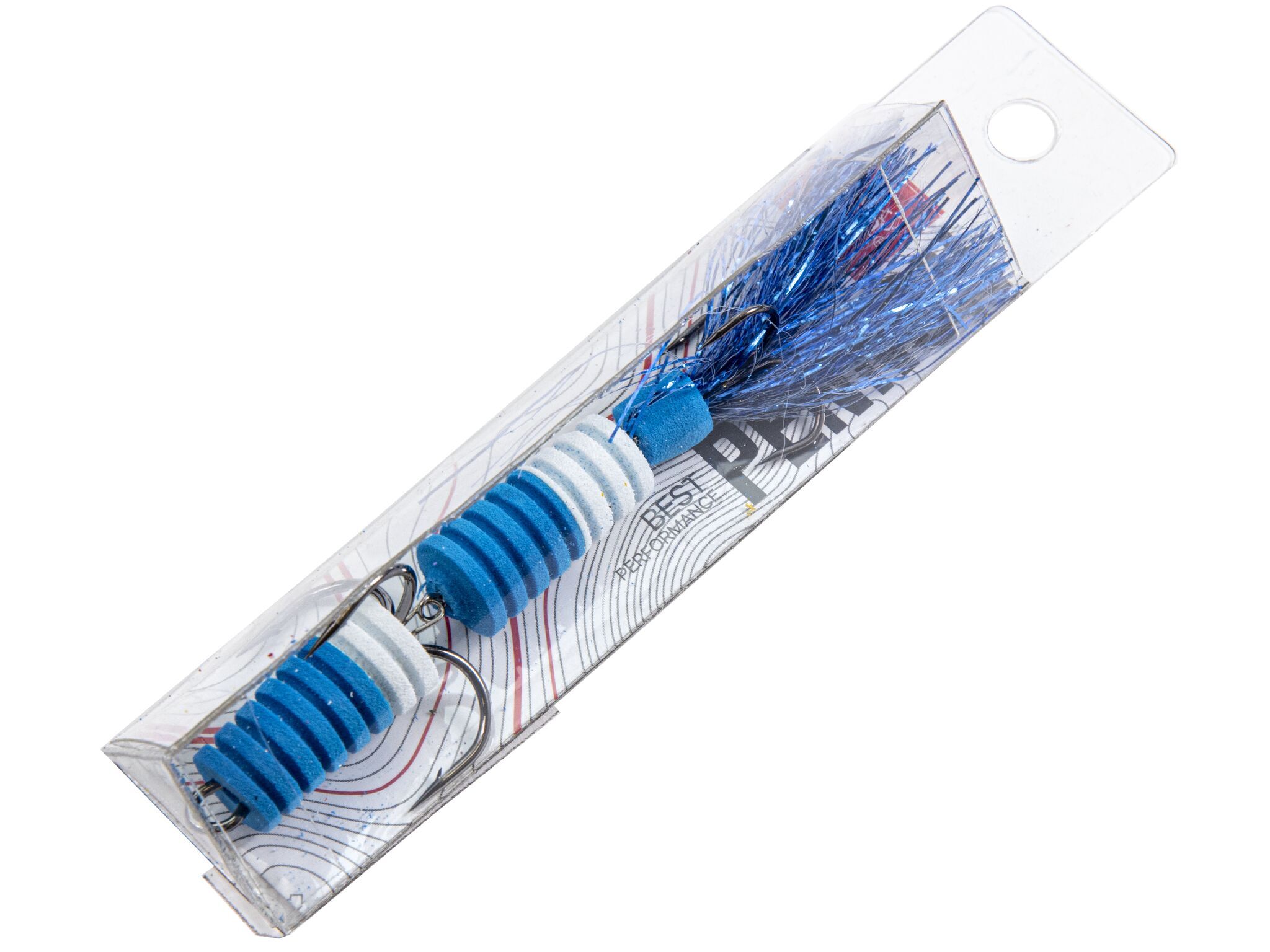 Мандула Lucky John Pennon Slotworm 80 мм 1 шт Синий/белый  FB3008480 — крупный план
	                                    1