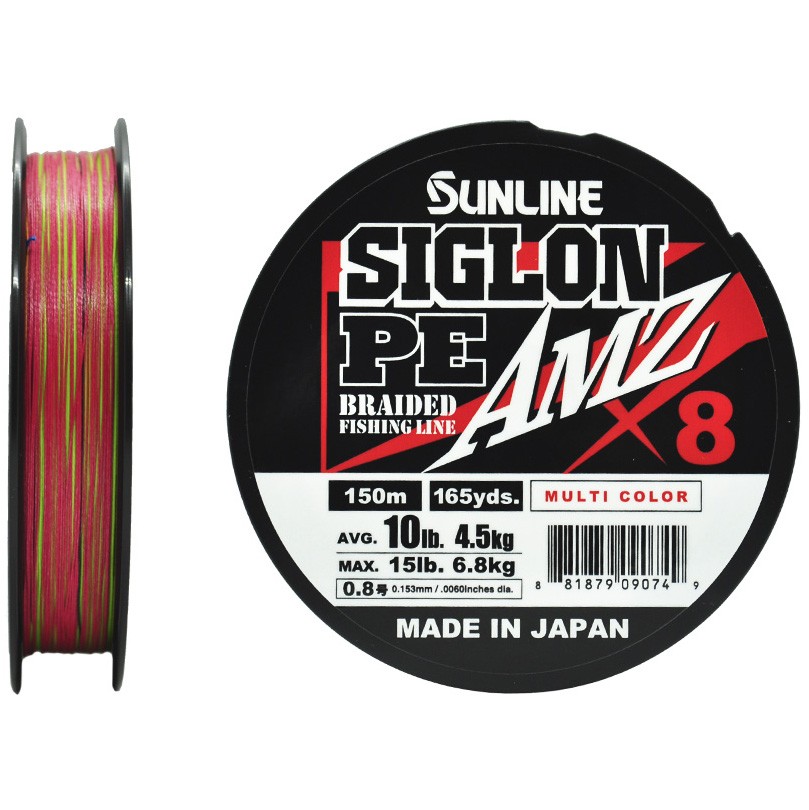 Плетеный шнур Sunline Siglon PE X8 AMZ 150 м  PE # 0,8 Multi Color 0,153 мм — характеристики,
	                                    особенности конструкции