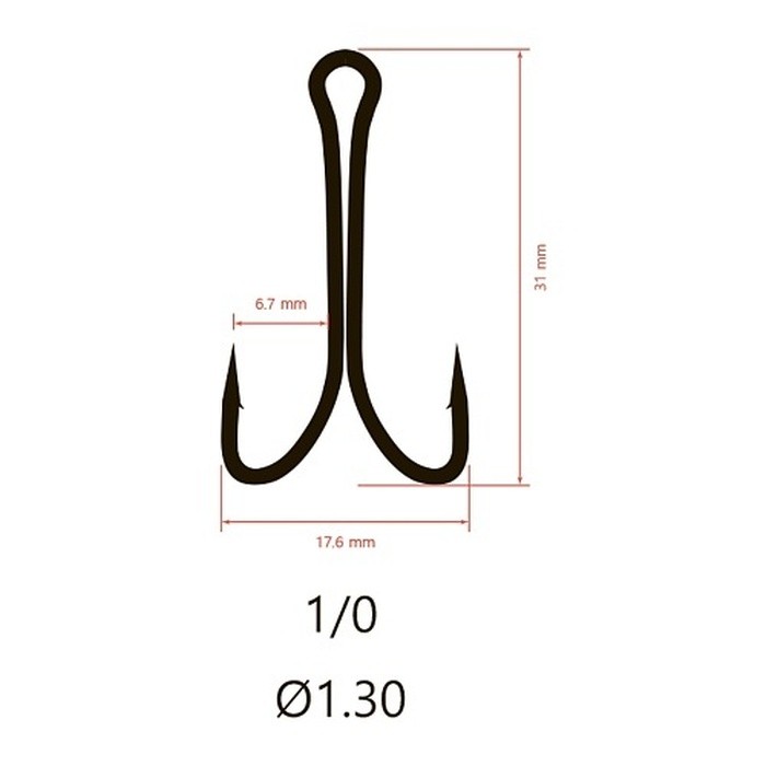 Крючок Двойной Saikyo  KH-11041 Normal Shank №1/0 100 шт BN   KH-11041-1/0-100 — крупный план
	                                    2