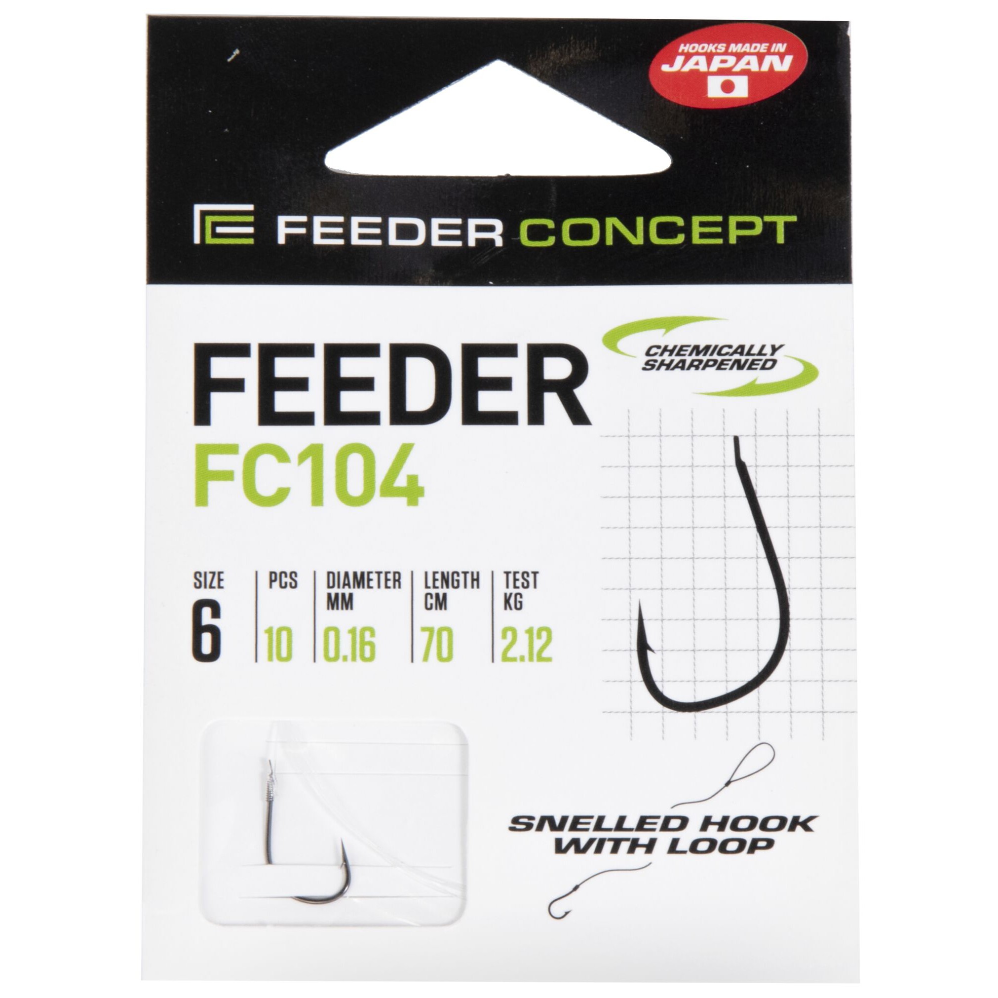 Поводок Feeder Concept Feeder FC104 70 см 2,12 кг  0,16 мм  10 шт №6  FC104-006-016 — крупный план
	                                    3