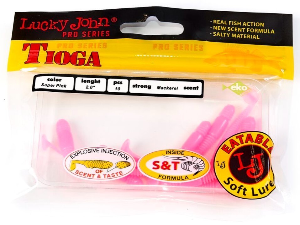 Силиконовая приманка Lucky John Tioga 2.0in 50 мм 10 шт F05 Pro Series  140102-F05 — крупный план
	                                    2