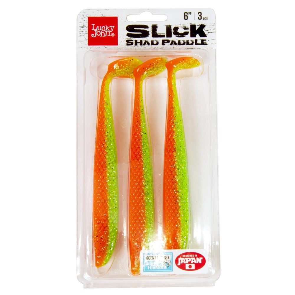 Силиконовая приманка Lucky John Slick Shad Paddle 6.0in 152 мм 3 шт Z12 3D Series  140442-Z12 — крупный план
	                                    2