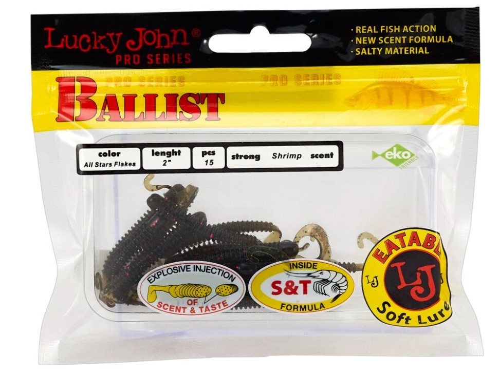 Силиконовая приманка Lucky John Ballist 2.0in 50 мм 15 шт S21 Pro Series  140155-S21 — крупный план
	                                    2