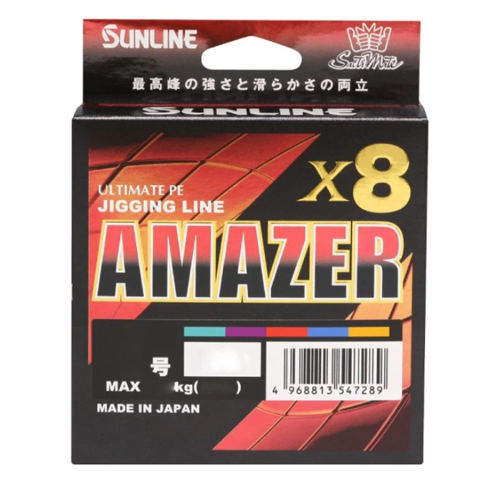 Плетеный шнур Sunline Amazer X8 200 м  PE # 3  0,285 мм — характеристики,  особенности конструкции