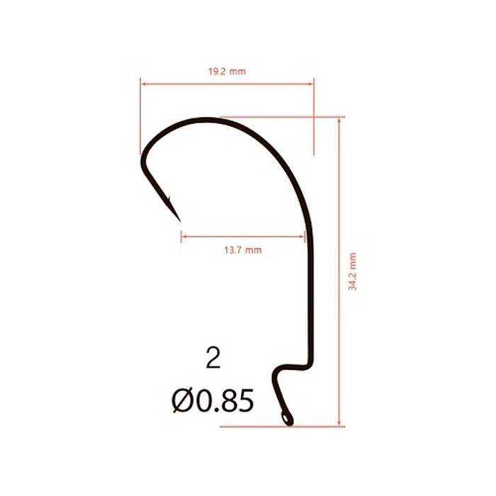 Крючок Офсетный Saikyo BS-3315 №2 10 шт BN   BS-3315BN2-10 — крупный план
	                                    2