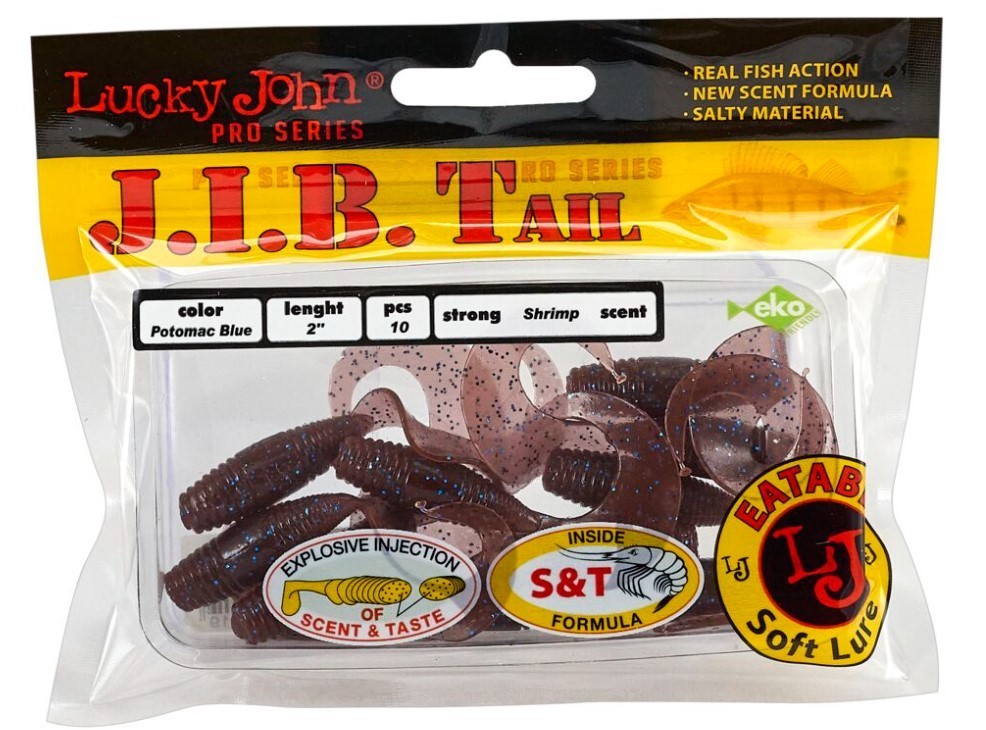 Силиконовая приманка Lucky John J.I.B Tail 2.0in 51 мм 10 шт S19 Pro Series  140122-S19 — крупный план
	                                    2