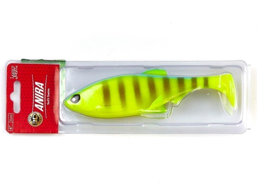 Силиконовая приманка Lucky John Anira Soft Swim 6.0in 152 мм 1 шт A02 3D Series  140415-A02 — крупный план
	                                    2