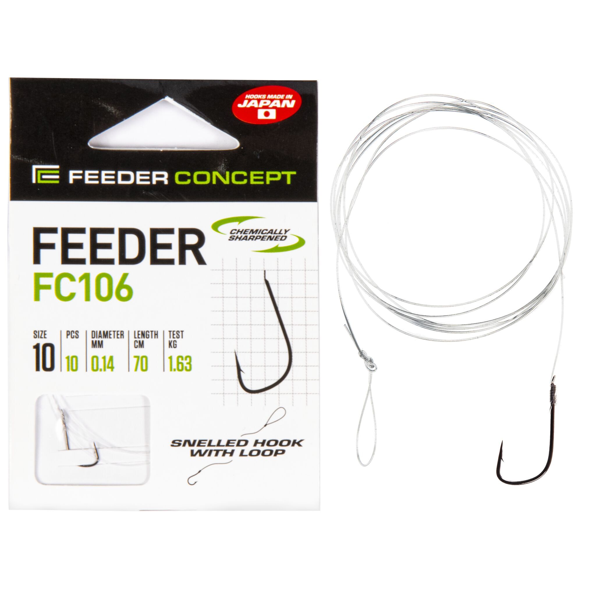 Поводок Feeder Concept Feeder FC106 70 см 1,63 кг  0,14 мм  10 шт   FC106-010-014 — характеристики,
	                                    особенности конструкции
