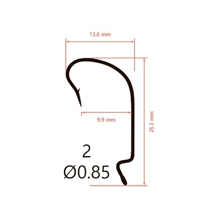 Крючок Офсетный Saikyo BS-3312 №2 10 шт BN   BS-3312BN2-10 — крупный план
	                                    2