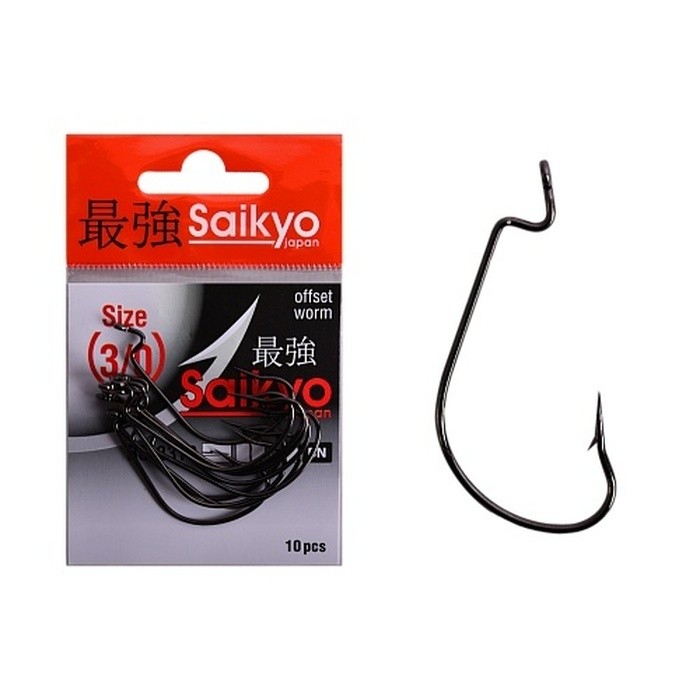 Крючок Офсетный Saikyo BS-2312 №3/0 10 шт BN   BS-2312BN3/0-10 — характеристики,  особенности конструкции
