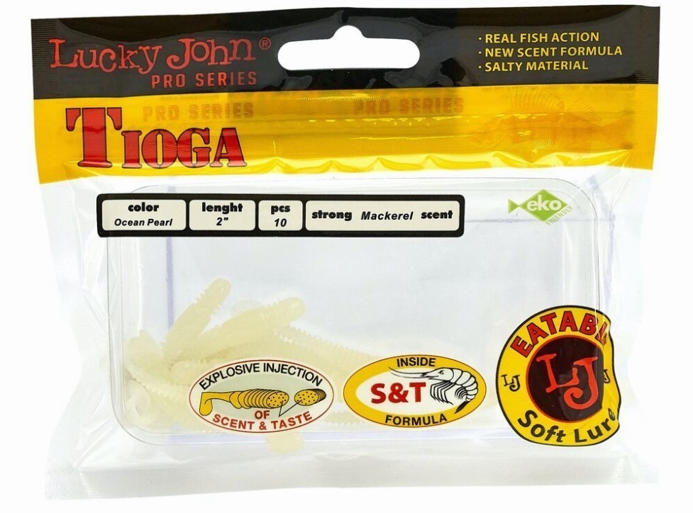 Силиконовая приманка Lucky John Tioga 2.0in 50 мм 10 шт 033 Pro Series  140102-033 — крупный план
	                                    2