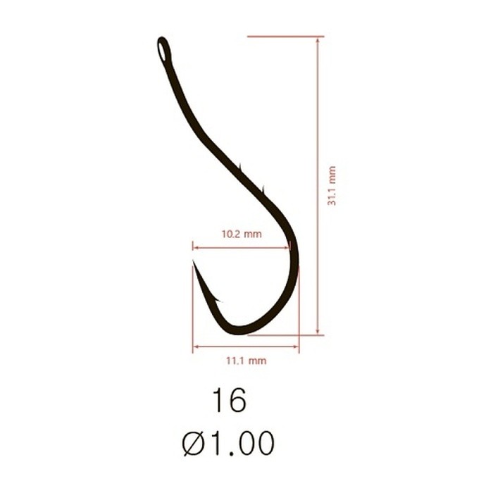 Крючок Одинарный Saikyo KH-10108 Ryusen Bait Holder №16 10 шт R   KH-10108R16-10 — крупный план
	                                    2