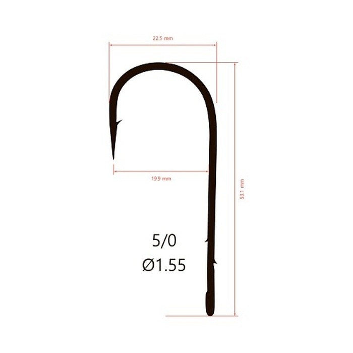 Крючок Одинарный Saikyo BS-2313 №5/0 10 шт BN   BS-2313BN5/0-10 — крупный план
	                                    2