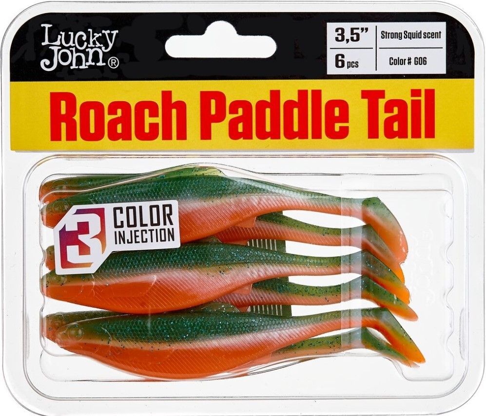 Силиконовая приманка Lucky John Roach Paddle Tail 3.5in 89 мм 6 шт G06 Pro Series  140180-G06 — крупный план
	                                    2
